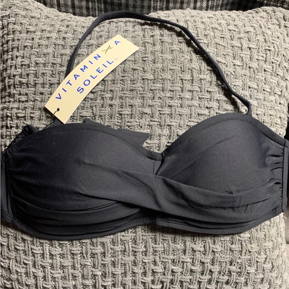 Vitamin A Black Classic Bandeau Bikini Top